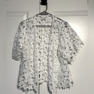 House of Harlow 1960 White Star Lace Cardigan
